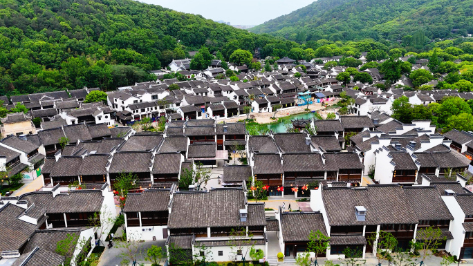 江南惠山古镇航拍古建筑老街文化遗产古建
