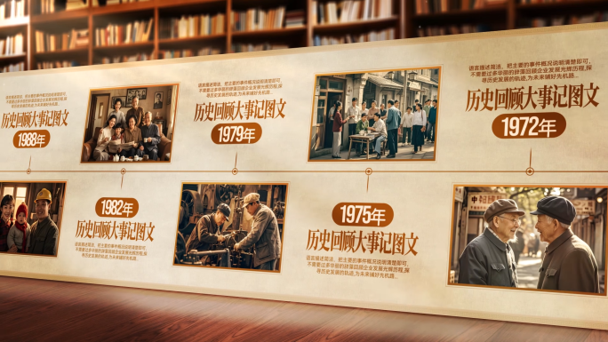 怀旧历史照片图片图文历程时间轴ae模板