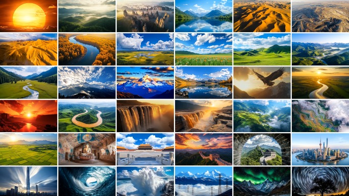 中国航拍祖国大地大好河山自然生态风景合集