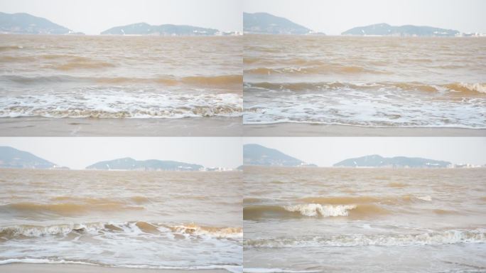 海滩波浪涌动