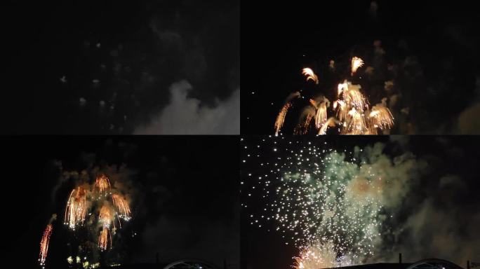 节日庆典绚丽夜空烟花绽放