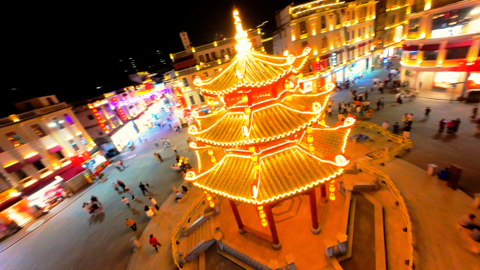 fpv航拍汕头小公园夜景