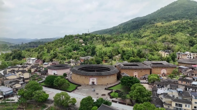 福建土楼航拍 漳州古城 两份素材
