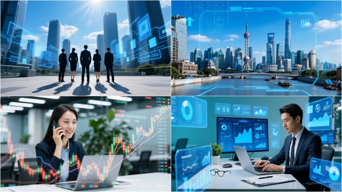 商务科技办公高端商业智慧合作金融精英人士