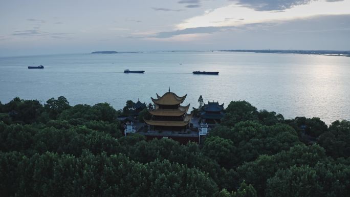 湖南岳阳洞庭湖景区岳阳楼航拍