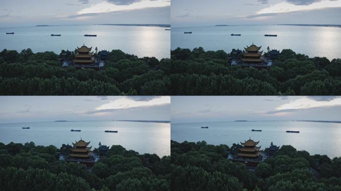 湖南岳阳洞庭湖景区岳阳楼航拍