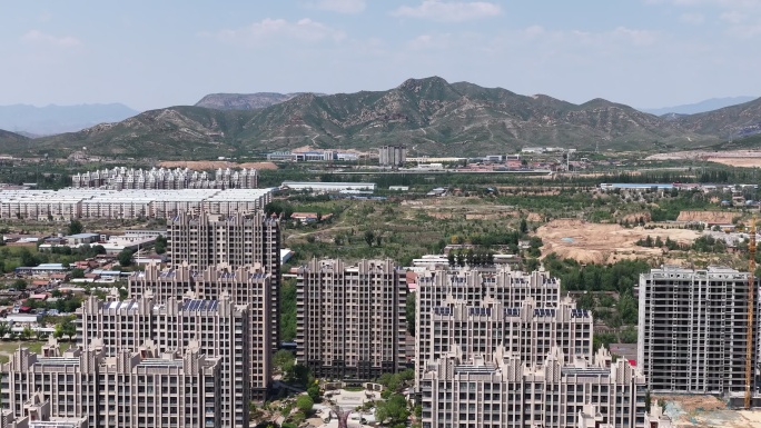 城市远景山景航拍
