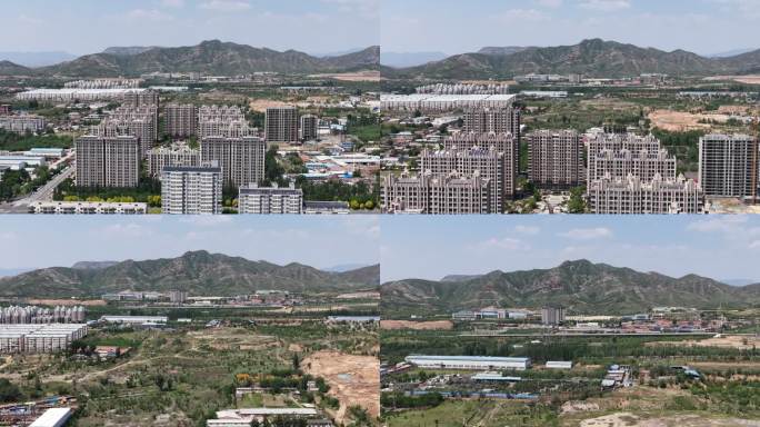 城市远景山景航拍