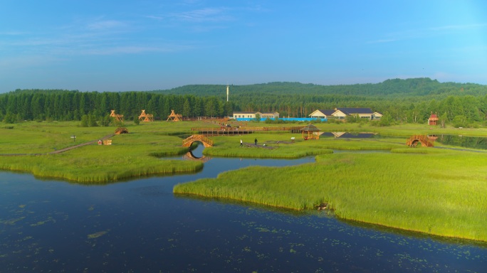 塞罕坝木兰围场七星湖航拍