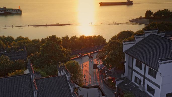 湖南洞庭湖岳阳楼景区自然风光