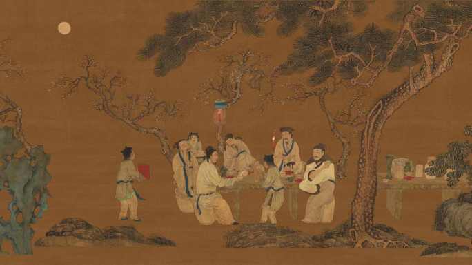 古代文人宴请客人《春夜宴桃李园图》AE