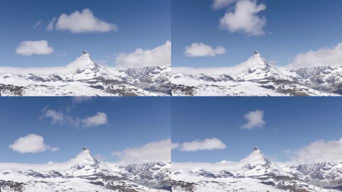 瑞士阿尔卑斯山雪山马特洪峰景观（延时）