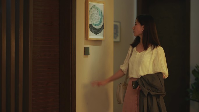 4K 下班回家开灯无人在家 都市女性归家