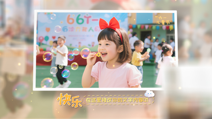 【无插件】六一儿童节温馨相册照片展示