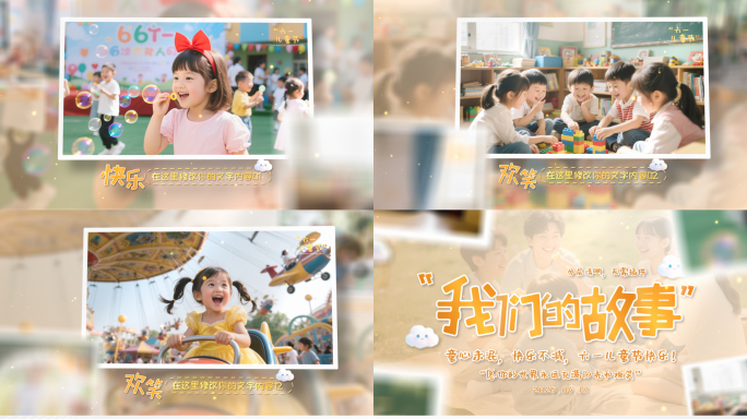 【无插件】六一儿童节温馨相册照片展示