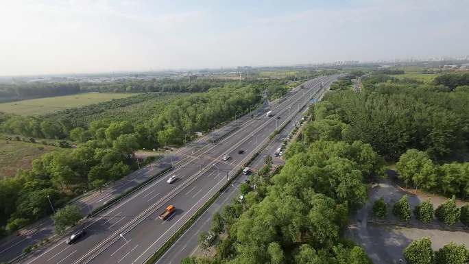 首都机场第二高速城市高速公路航拍