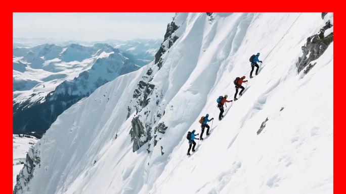 攀登雪山登雪山爬雪山珠穆朗姆峰登山珠峰