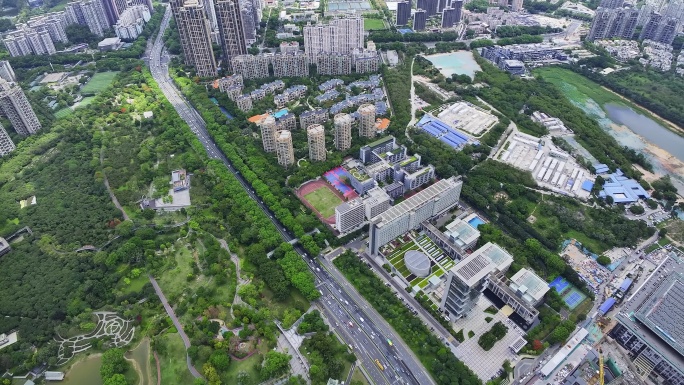 深圳明德实验学校航拍素材