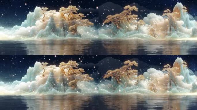 山川 宁静 舒缓 夜晚