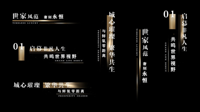 创意高级地产黑金字幕条