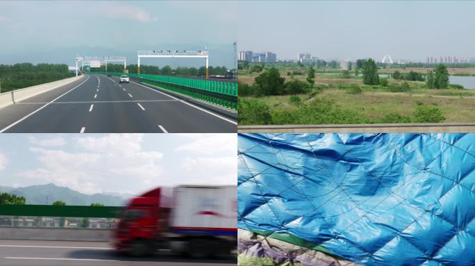 【原创实拍】高速公路上的车流与城市远景