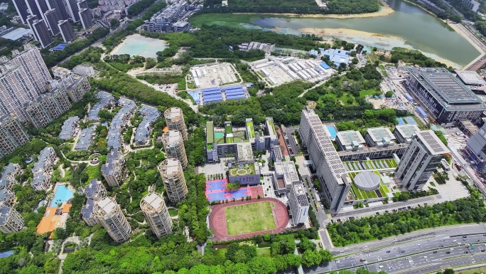 深圳明德实验学校航拍素材