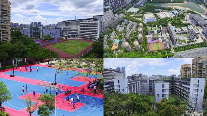 深圳明德实验学校航拍素材