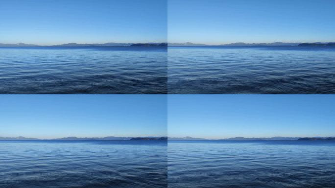 日本滋贺县琵琶湖蓝色天空水波荡漾