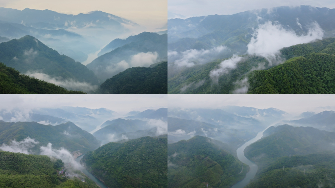 云雾缭绕的山水山川河流