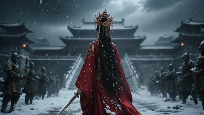 大气古装武侠女侠宫廷王城出征巾帼女将决战