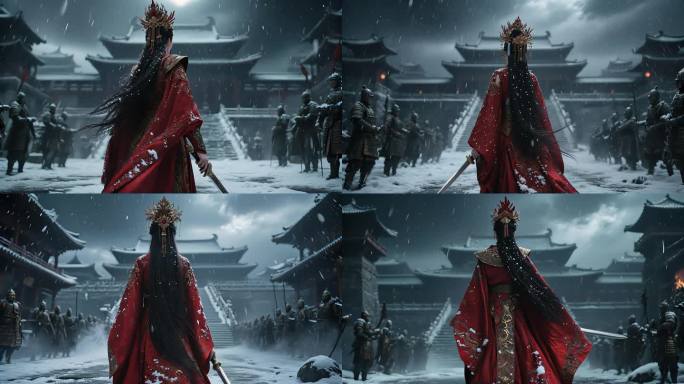 大气古装武侠女侠宫廷王城出征巾帼女将决战