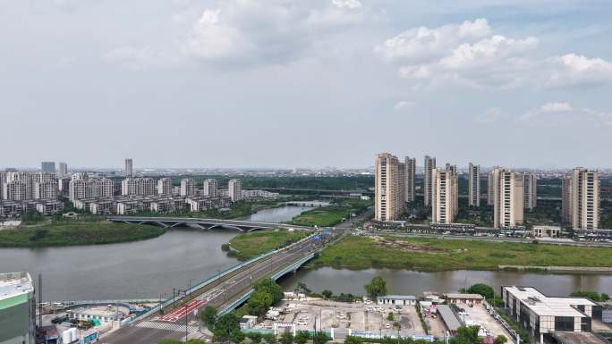 城市高楼林立景观航拍