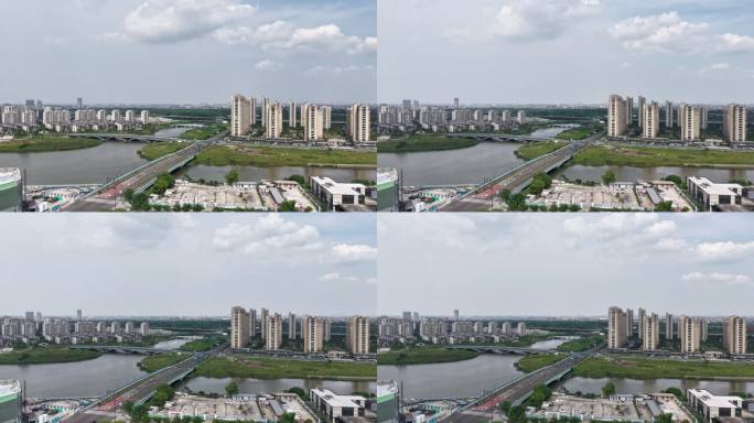 城市高楼林立景观航拍