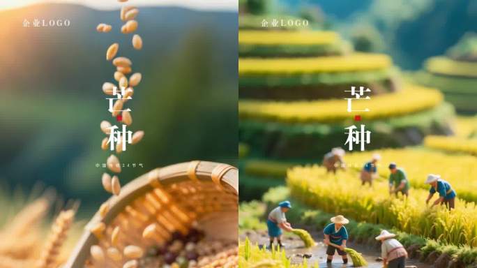 芒种小满节气微缩景观小麦麦穗麦浪麦田麦芒