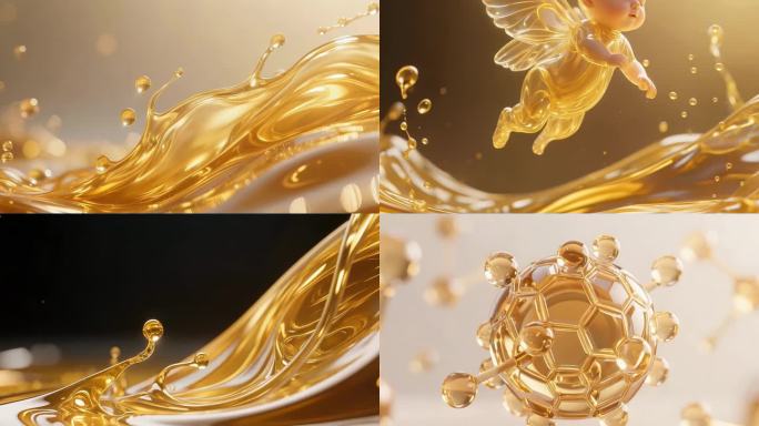 鱼油胶囊黄金液体精华液_4k
