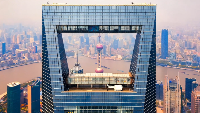 上海航拍延时城市夜景东方明珠塔外滩陆家嘴