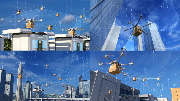 数字科技低空经济智慧城市无人机物流运输