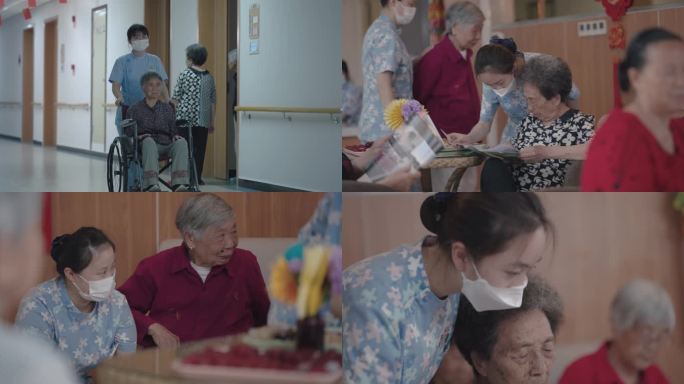医护人员照护老人