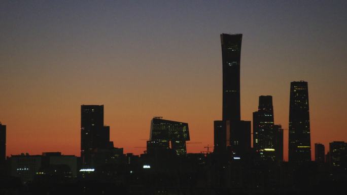 北京国贸建筑群中国尊大裤衩北京日出cbd
