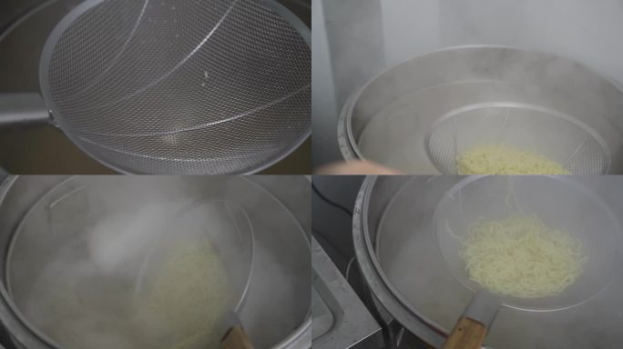 煮面装碗制作全过程 淮安长鱼面 面条入水