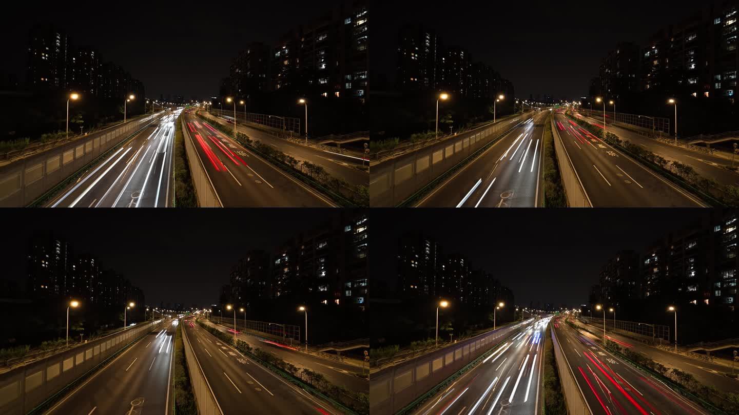 夜晚城市道路交通
