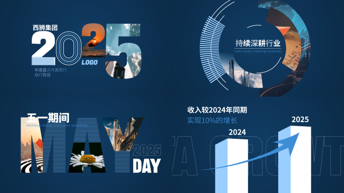 蓝色季度报告 年度报告 数据汇报快闪