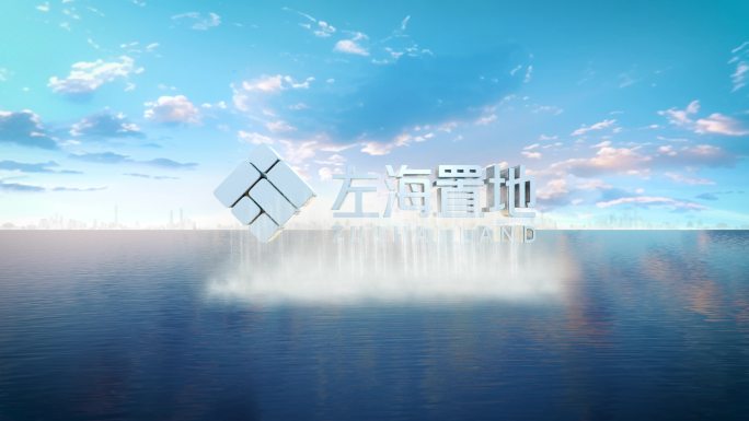 海洋海面水面出水logo片头