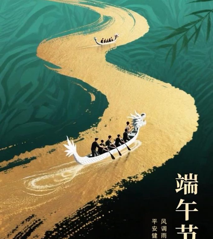 端午节，赛龙舟，海报