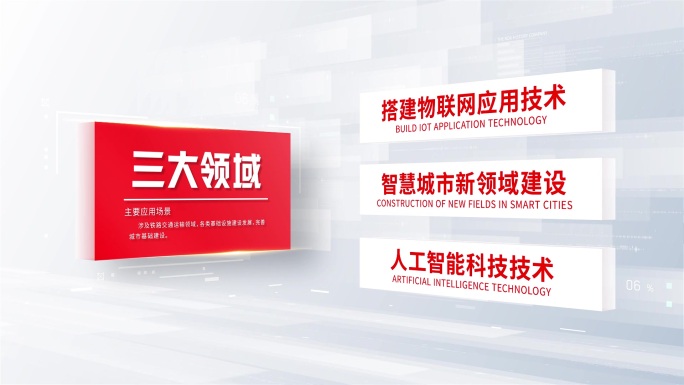 （无插件）红色科技党政文字板块分类展示
