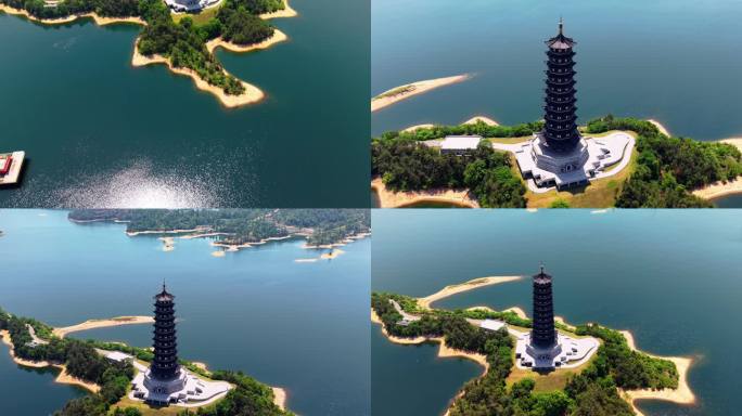 4K武汉道观河万佛宝塔B【湖景古建筑】