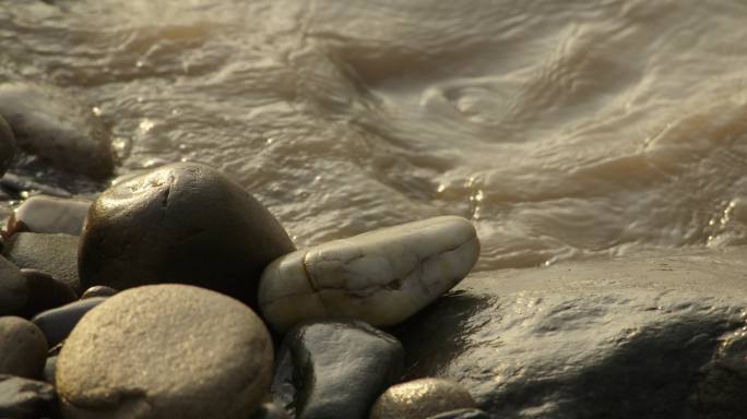 陕西黄河岸边母亲河黄河水中国陕西黄土高原