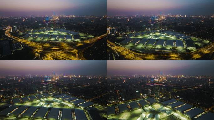 上海新国际博览中心夜景大全景
