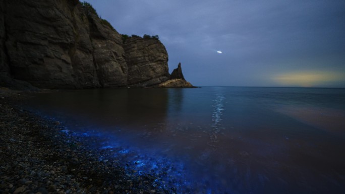 大连 荧光海 蓝眼泪 延时视频素材