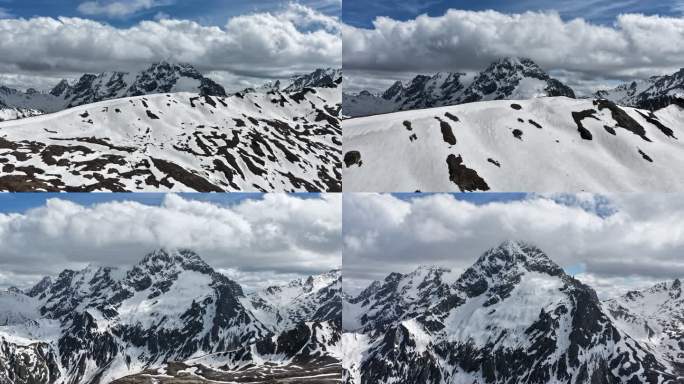 白马雪山垭口拍摄梅里雪山云雾缭绕壮丽景观